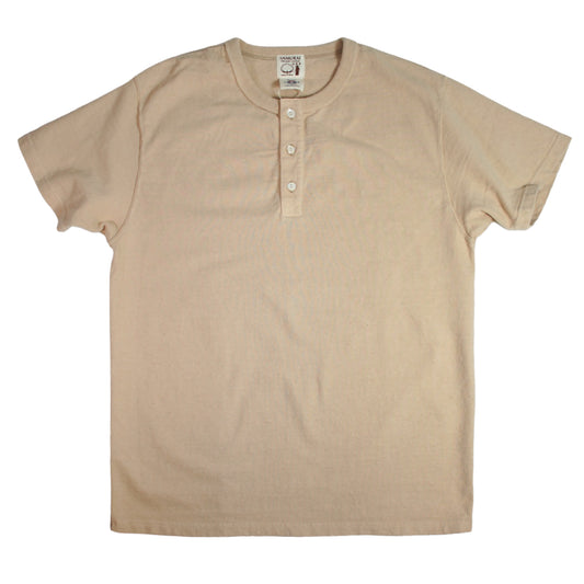 SAMURAIJEANS_SJST-SC02_Japanese cotton Henley T-shirt_Light chestnut