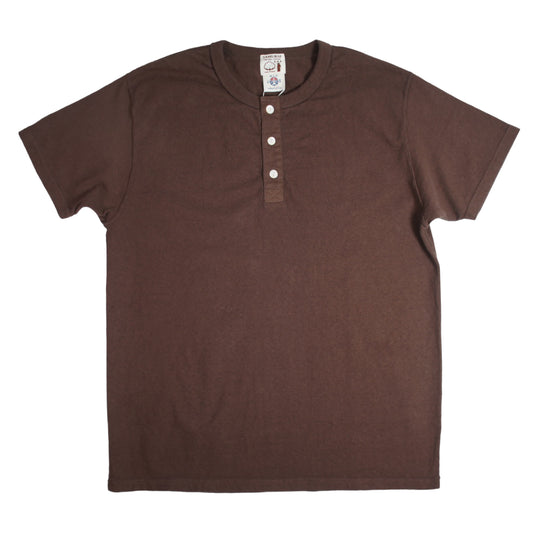 SAMURAIJEANS_SJST-SC02_Japanese cotton Henley T-shirt_Dark chestnut