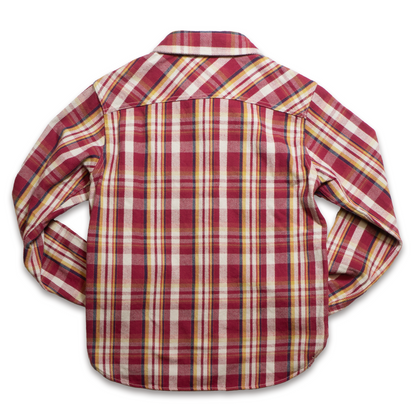 UES_502351_Yarn-dyed heavy flannel shirt_RED