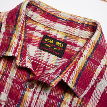 UES_502351_Yarn-dyed heavy flannel shirt_RED