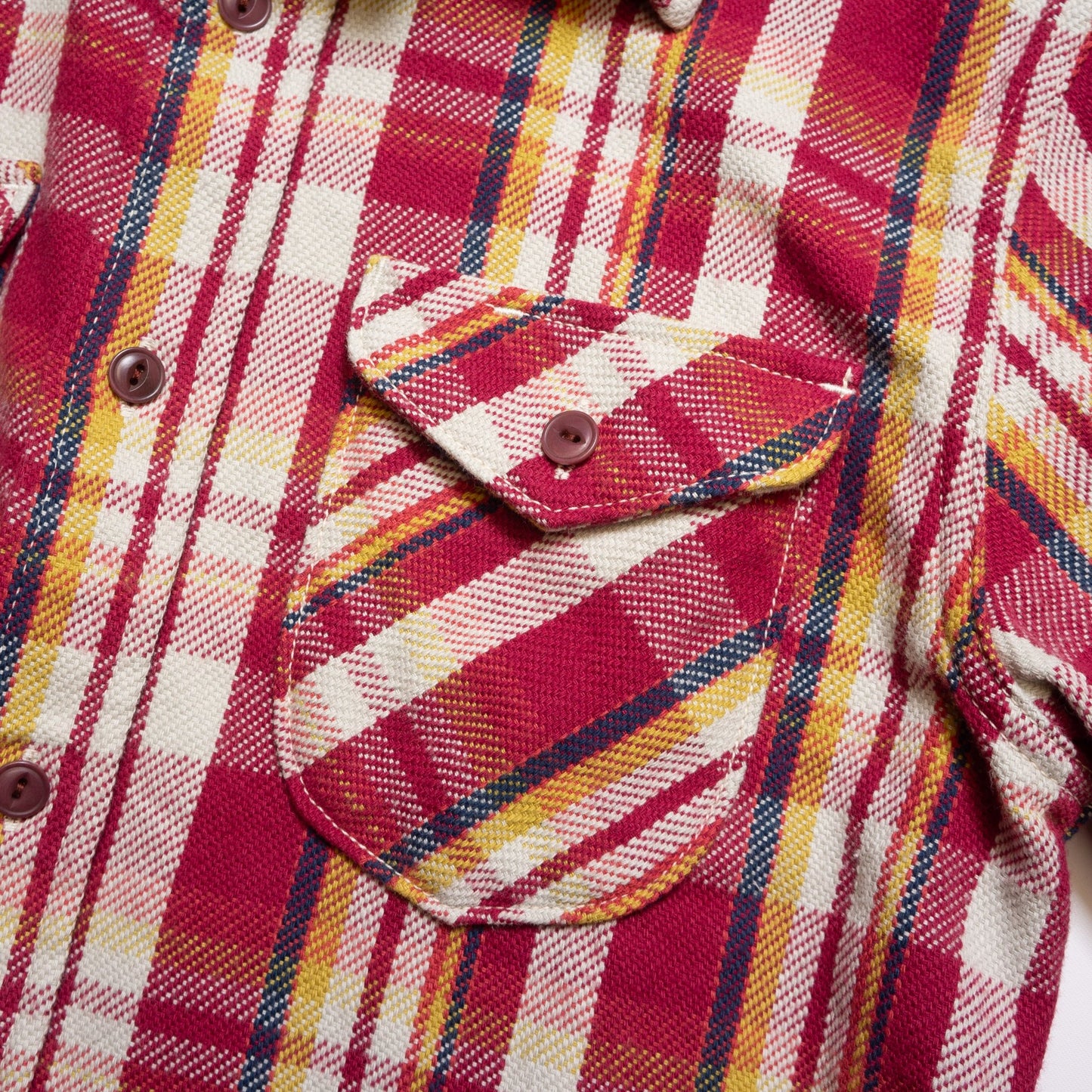 UES_502351_Yarn-dyed heavy flannel shirt_RED