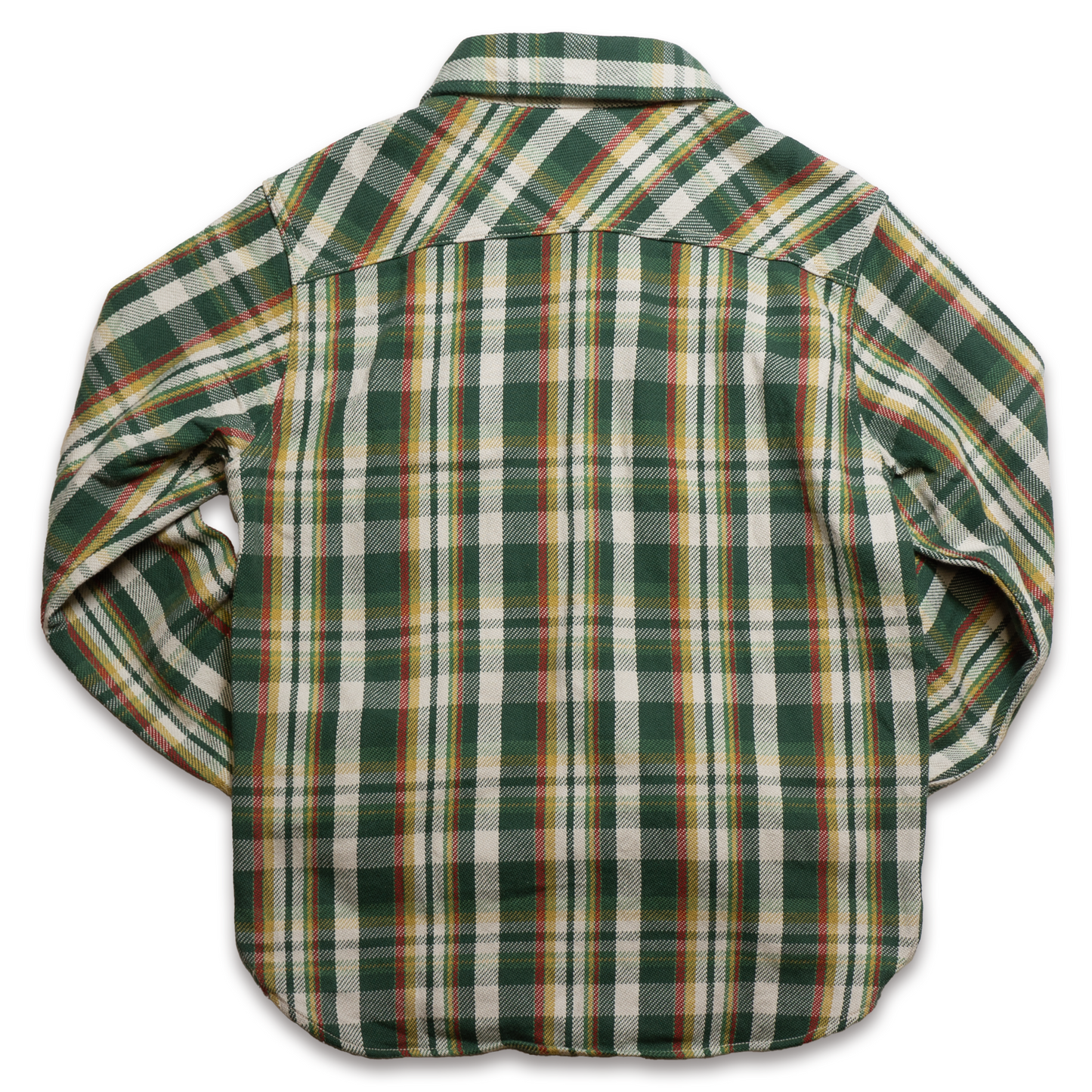 UES_502351_Yarn-dyed heavy flannel shirt_GREEN