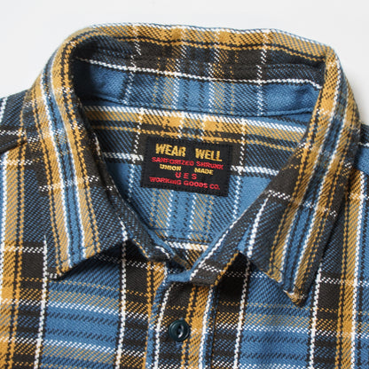 UES_502352_Yarn-dyed heavy flannel shirt_BLUE