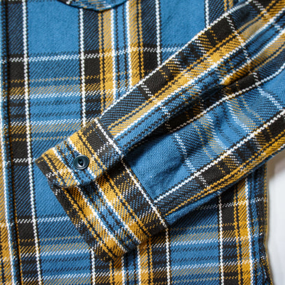 UES_502352_Yarn-dyed heavy flannel shirt_BLUE