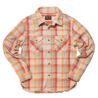 UES_502453_16_Yarn-dyed heavy flannel shirt, orange