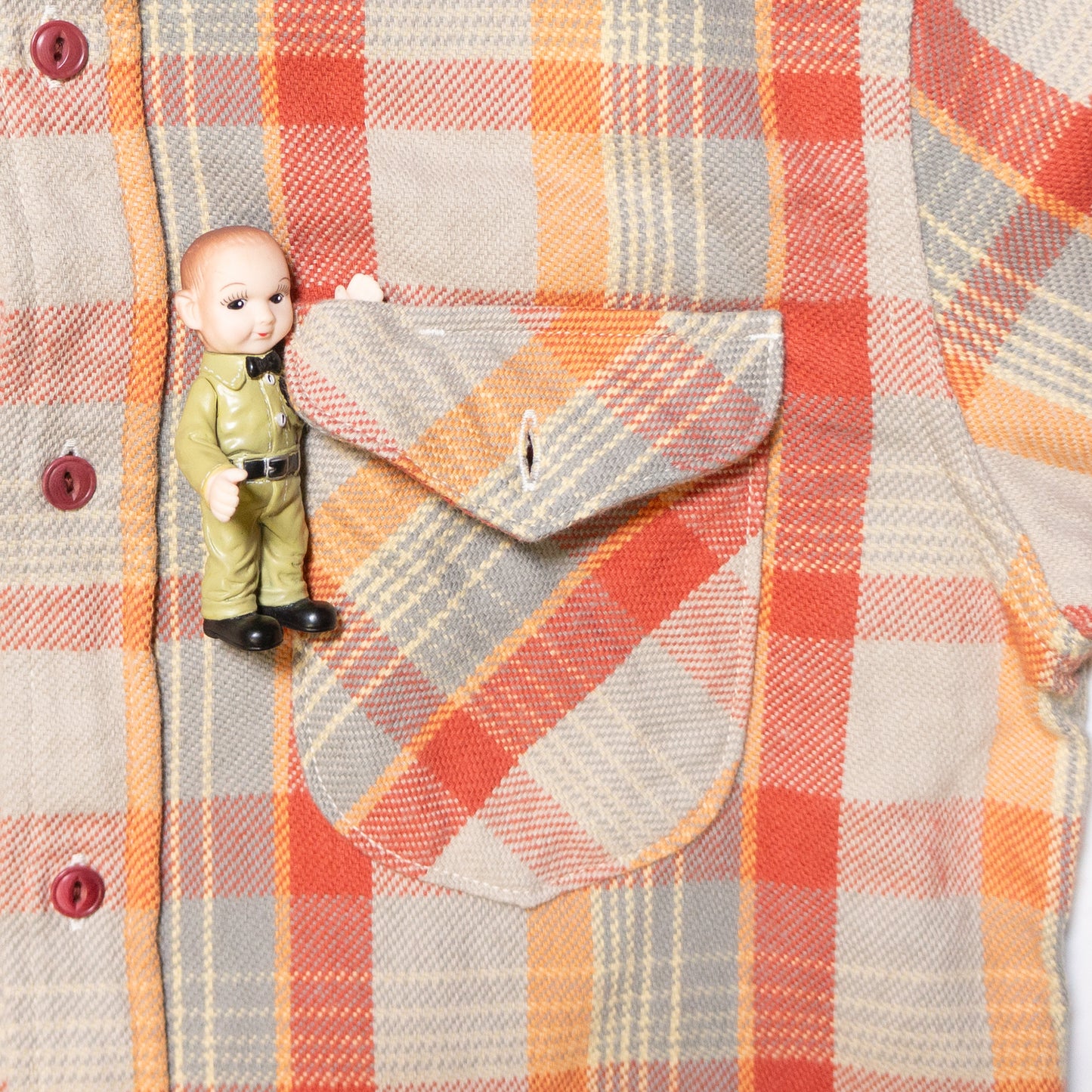 UES_502453_16_Yarn-dyed heavy flannel shirt, orange