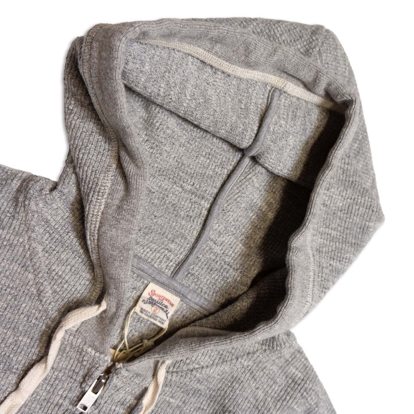 UES_Waffle Full Zip Hoodie_Gray