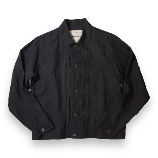 WORKERS_213 Linen Jacket_Charcoal Linen