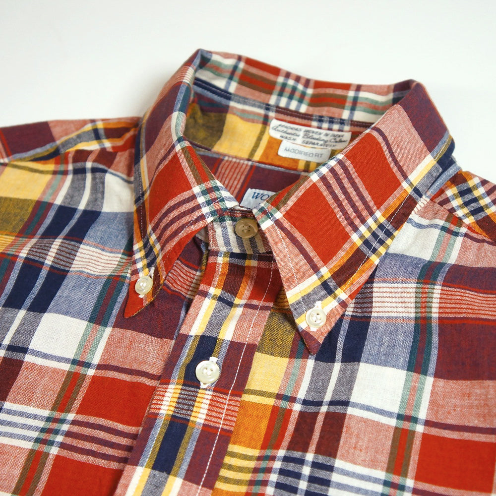 WORKERS_Short Sleeve BD_India Madras_Orange Madras