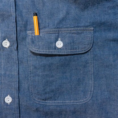 WORKERS_BIG CAT Work Shirt_Blue Chambray