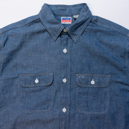 WORKERS_BIG CAT Work Shirt_Blue Chambray