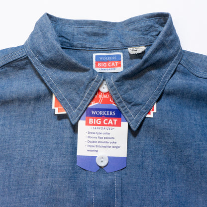 WORKERS_BIG CAT Work Shirt_Blue Chambray