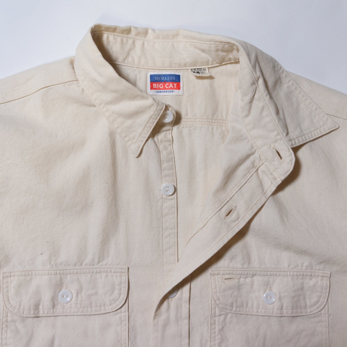 WORKERS_BIG CAT Work Shirt_White Chambray