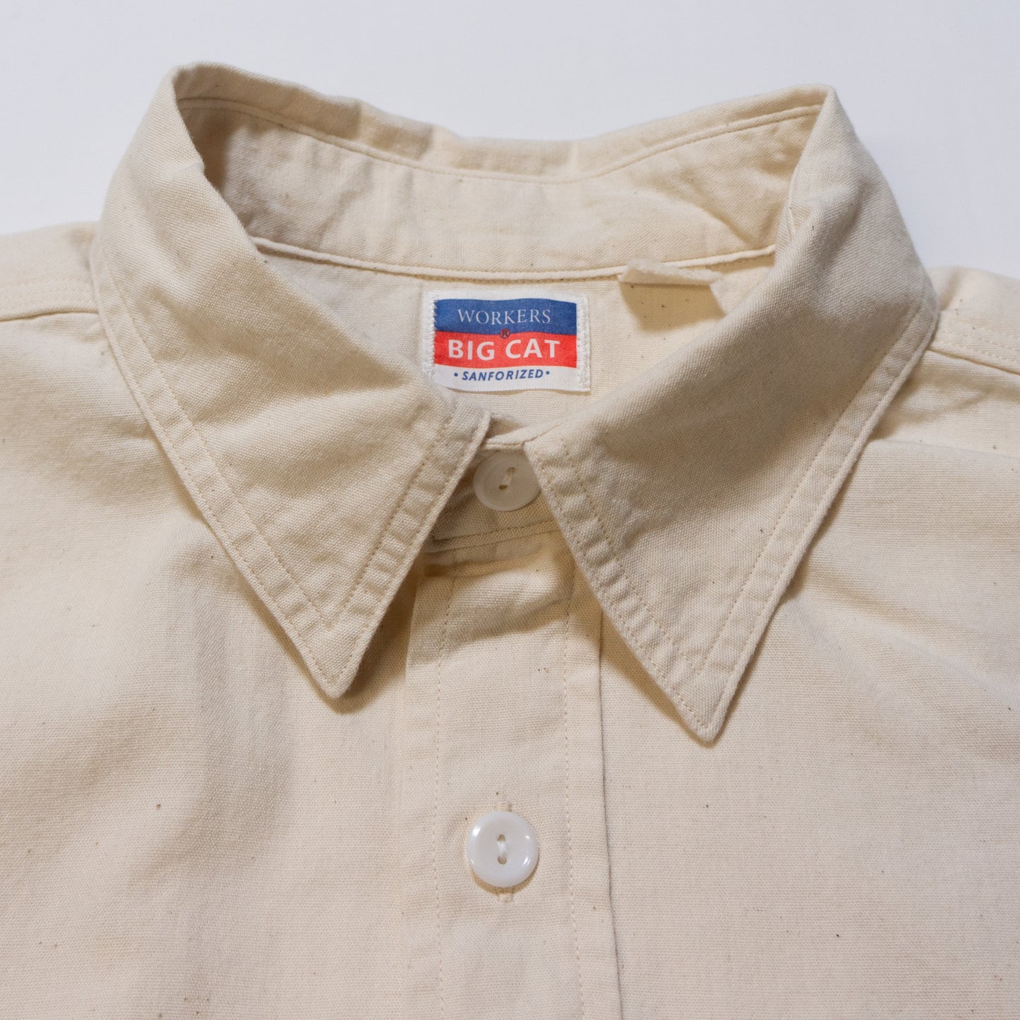 WORKERS_BIG CAT Work Shirt_White Chambray