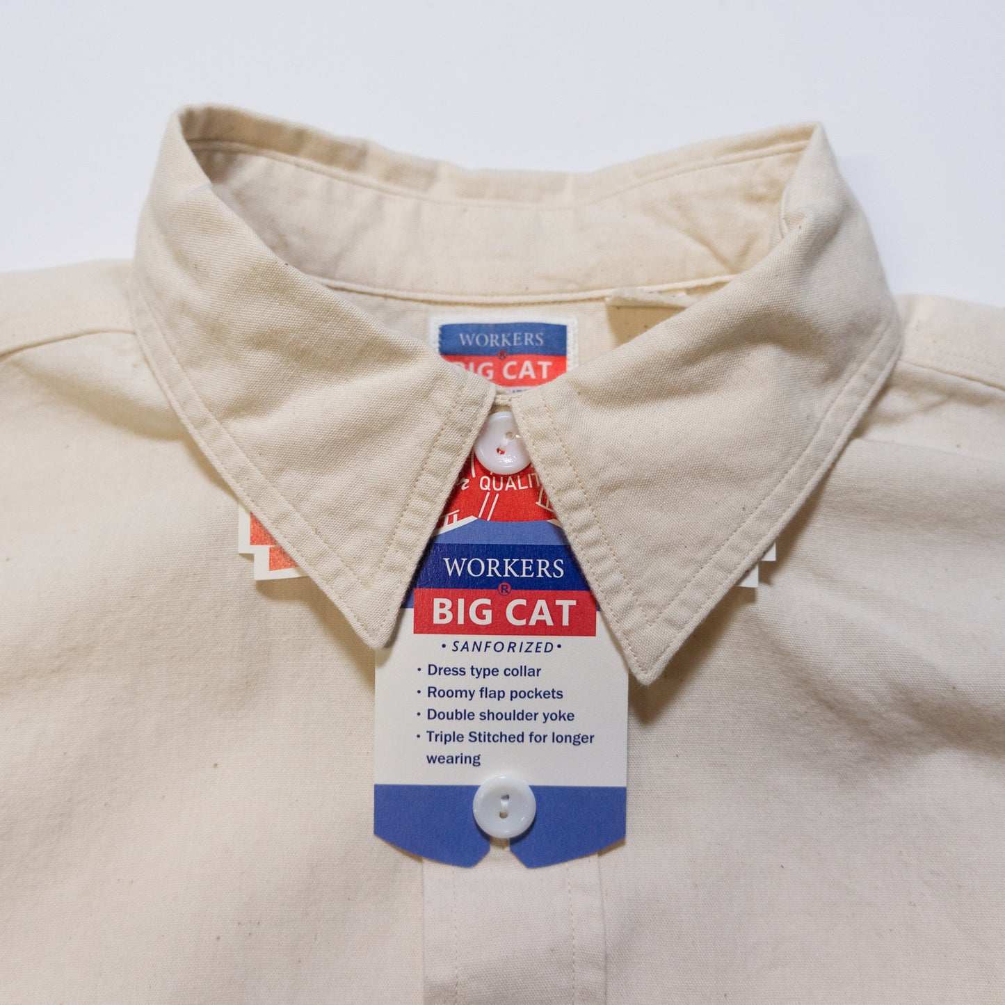 WORKERS_BIG CAT Work Shirt_White Chambray