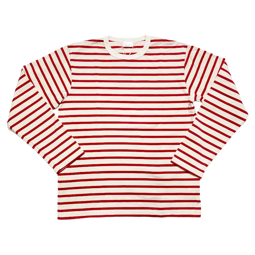 WORKERS_Border T_Crew Long_Ecru/Red