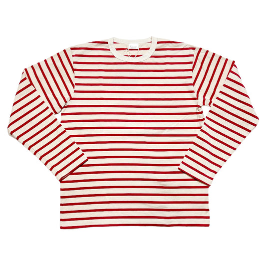 WORKERS_Border T_Crew Long_Ecru/Red