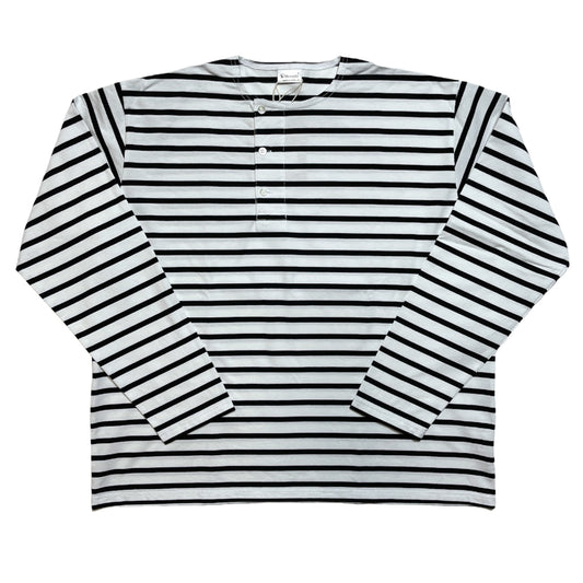 WORKERS_Henley Border T_White/Black