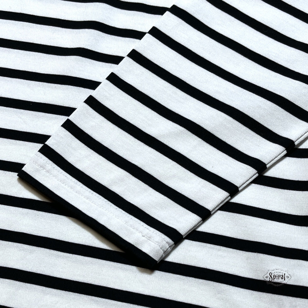 WORKERS_Henley Border T_White/Black