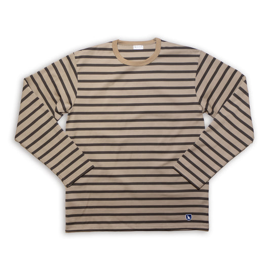 WORKERS_Border Crew_Long Sleeve_Dark Mocha x Latte