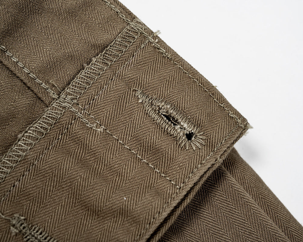 WORKERS_TROUSERS AKA"M43"_BROWN HERRINGBONE