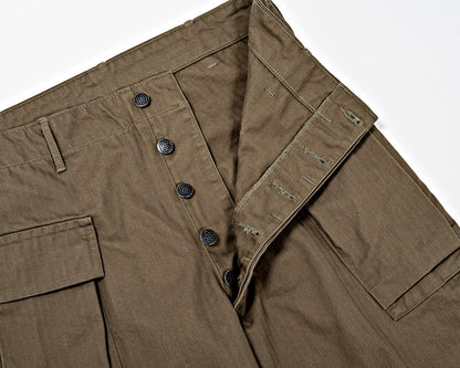 WORKERS_TROUSERS AKA"M43"_BROWN HERRINGBONE