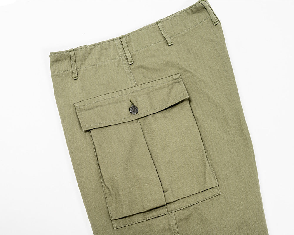 WORKERS_TROUSERS AKA"M43"_OD HERRINGBONE