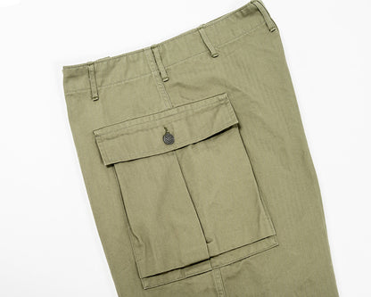 WORKERS_TROUSERS AKA"M43"_OD HERRINGBONE