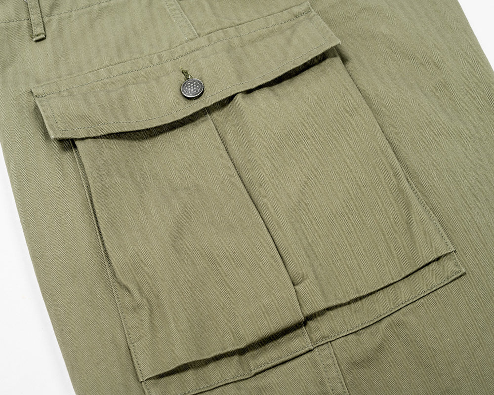 WORKERS_TROUSERS AKA"M43"_OD HERRINGBONE