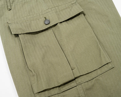 WORKERS_TROUSERS AKA"M43"_OD HERRINGBONE