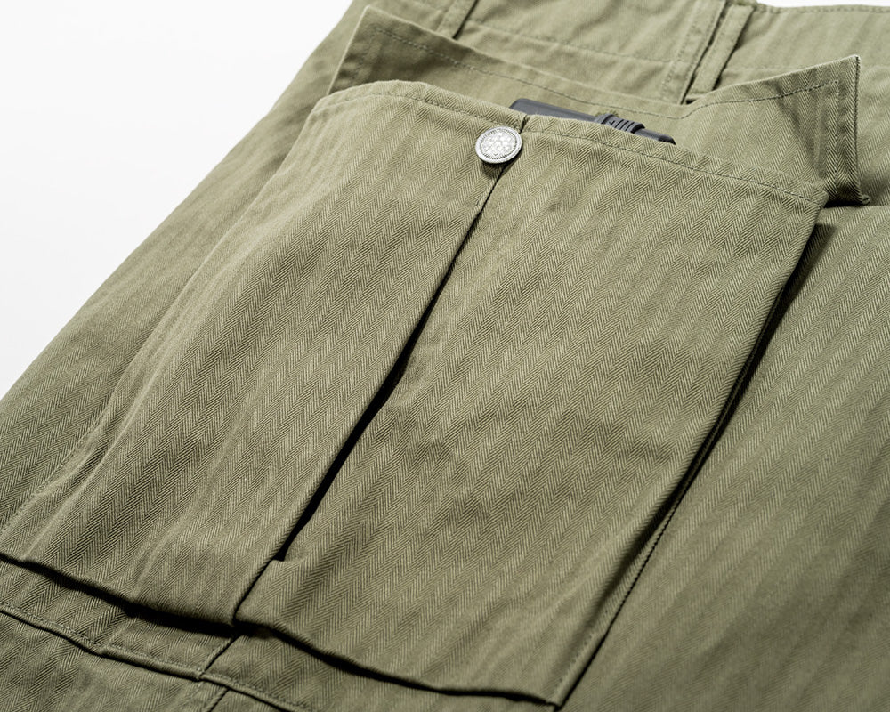 WORKERS_TROUSERS AKA"M43"_OD HERRINGBONE