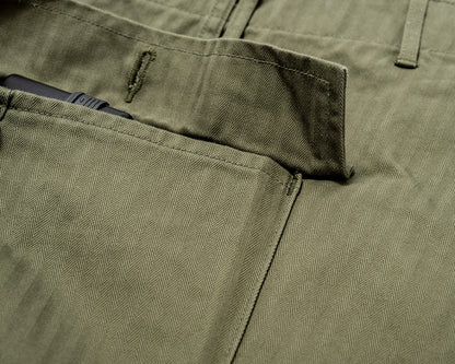 WORKERS_TROUSERS AKA"M43"_OD HERRINGBONE