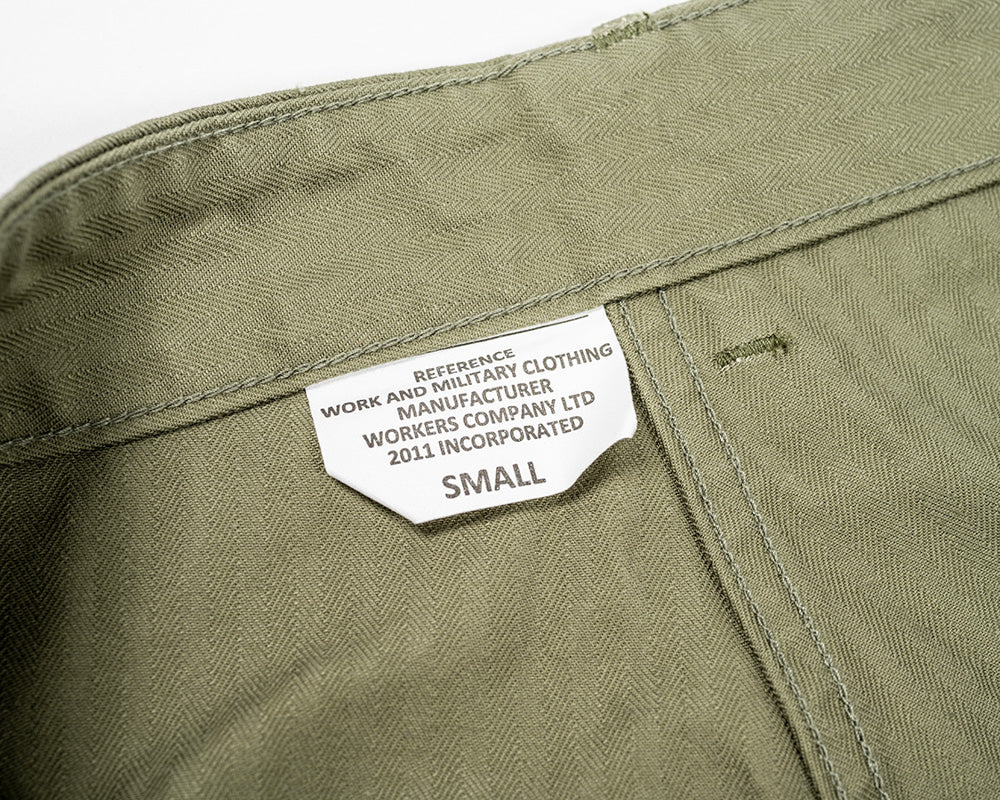 WORKERS_TROUSERS AKA"M43"_OD HERRINGBONE