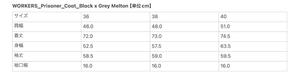 WORKERS_Prisoner Coat_Black × Grey Melton