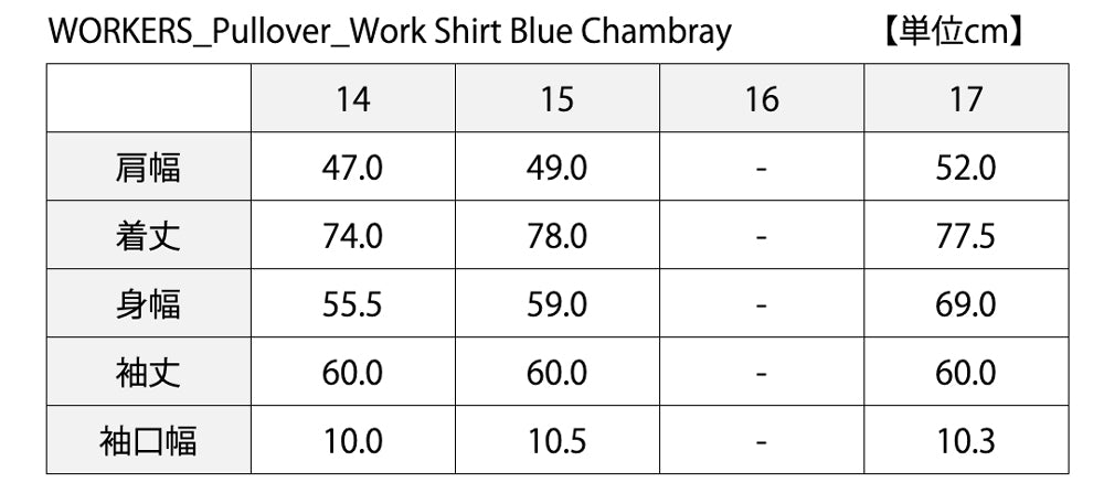 WORKERS_Pullover Work Shirt_Blue Chambray